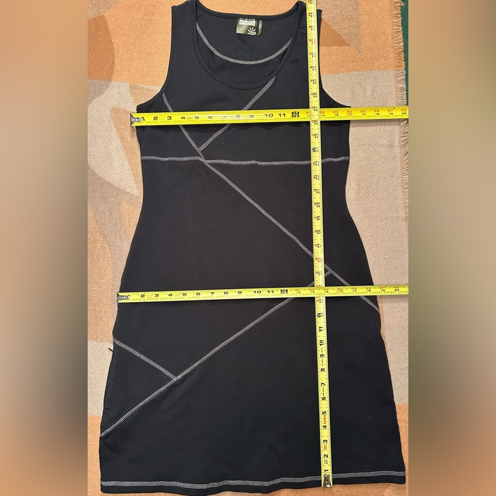 ATHLETA Black Organic Cotton Jersey Knit Sleeveless Tank Dress, hidden pocket, M - Picture 9 of 11